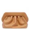 Themoirè Ruched Clutch Bag Detachable Shoulder Strap In Neutral