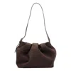 Themoirè Pleated Suede Shoulder Bag Strap In Brown