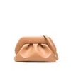 Themoirè Handle Pleated Engraved Clutch Bag In Neutral