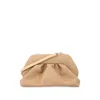 Themoirè Suede Eco Shoulder Bag With Detachable Strap And Pleated Design In Neutral