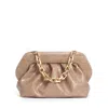 Themoirè Beige Crocodile Print Clutch In Pink