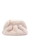 Themoirè Medium Tia Clutch White In Faux Fur