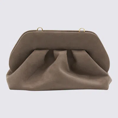 Themoirè Beige Tia Suede Cluthes In Brown