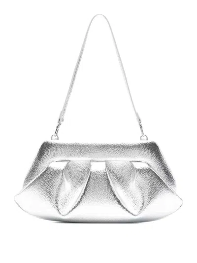 Themoirè Bios Baguette Bottalato Laminato Bag In Silver