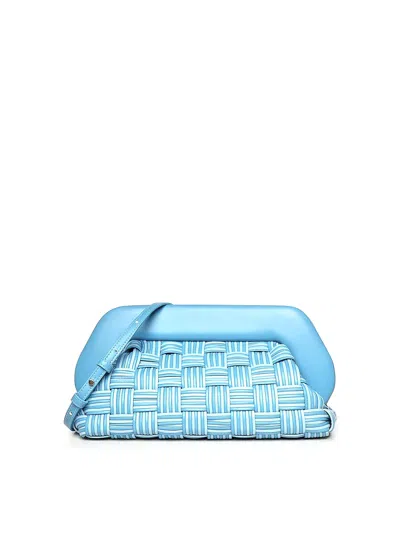 Themoirè Bios Baguette Clutch In Vegan Fabric In Blue