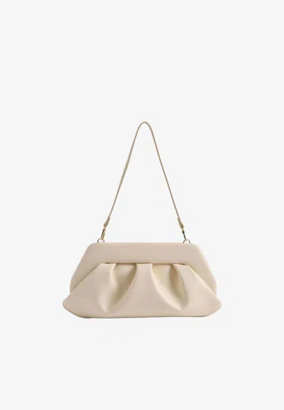 Themoirè Bios Baguette Vegan Leather Clutch Bag In White