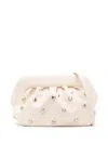 Themoirè Bios Faux Leather Studded Clutch In Beige