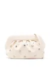 Themoirè Bios Faux Leather Studded Clutch In Beige