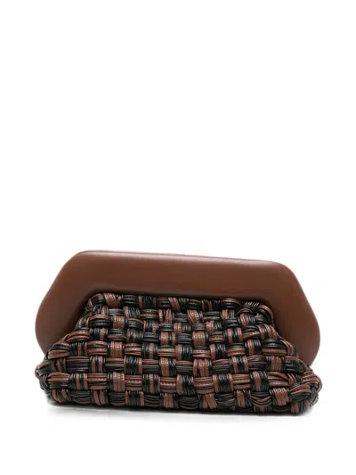 Themoirè Bios Clutch Bag In Brown