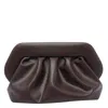 Themoirè Pleated Rectangular Clutch In Vegan Pu In Brown