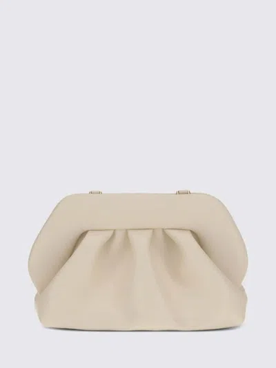 Themoirè Bios Clutch In Vegan Leather With Magnetic Closure And Removable Strap In Ecru