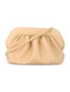 Themoirè Pleated Rectangular Clutch Adaptable Strap In Nude