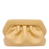 Themoirè Pleated Rectangular Clutch Adaptable Strap In Yellow
