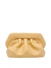 Themoirè Pleated Rectangular Clutch Adaptable Strap In Yellow