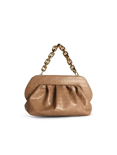 THEMOIRÈ THEMOIRÈ 'BIOS CROCO' BEIGE VEGAN LEATHER BAG