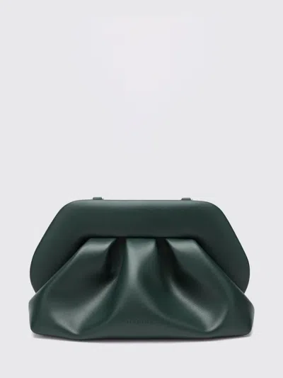 Themoirè Bios Draped-design Vegan Leather Clutch In Olive