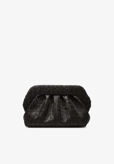 Themoirè Bios Embossed Vegan Leather Clutch Bag In Brown