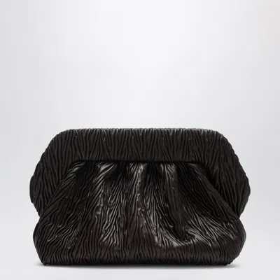 Themoirè Bios Embossed Vegan Leather Clutch In Brown