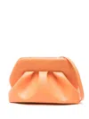 Themoirè Vegan Leather Clutch Bag With Adjustable Strap In Orange