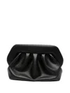 Themoirè Medium Pleated Rectangular Clutch Bag In Black