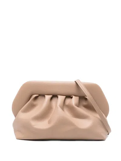 Themoirè Bios Gathered Clutch Bag In Brown