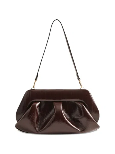 Themoirè Bios Gathered Shoulder Bag In Brown