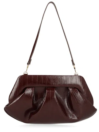 Themoirè Bios Gathered-effect Clutch Bag In Red