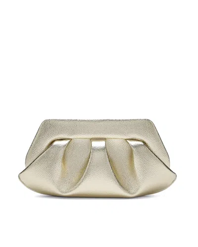 Themoirè Bios Gold Laminate Baguette Bag In White