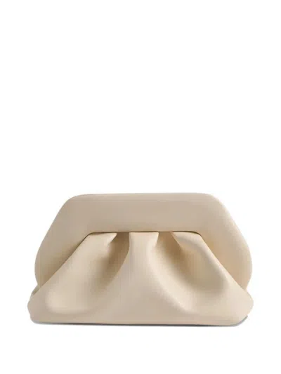 Themoire' Bios Medium Clutch With Gathering In Nude