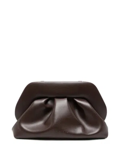 Themoire' Bios Medium Ruched Clutch In Brown