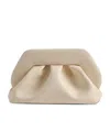 Themoirè Bios Medium Vegan Leather Pleated Clutch In Neutral
