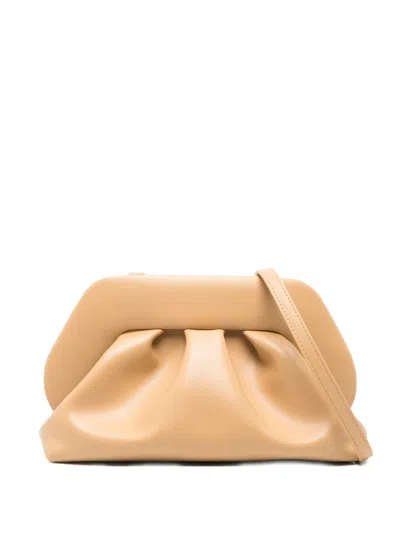 Themoirè Bios Medium Vegan Leather Clutch In Sand