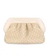 Themoirè Bios Micro Weaved Straw Shell Clutch Bag