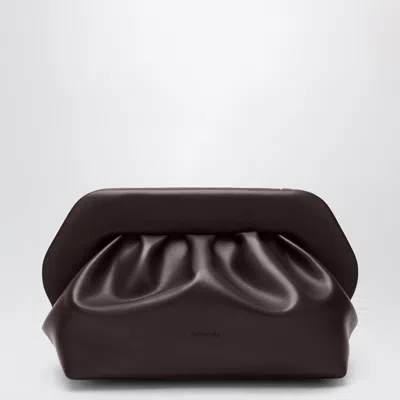 Themoire' Bios Mini Leather Clutch Bag In Brown