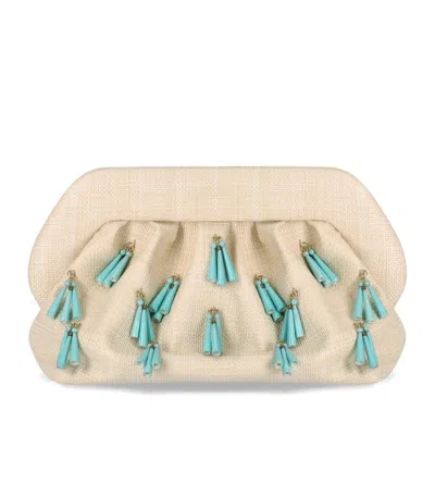 Themoirè Bios Paper Fringe Butter Clutch Bag In Neutral