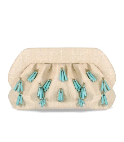 Themoirè Bios Paper Fringe Butter Clutch Bag In Sand