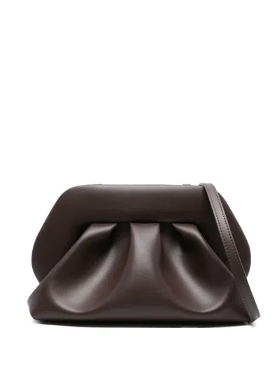 Themoirè Bios Pleated Clutch Bag In Brown