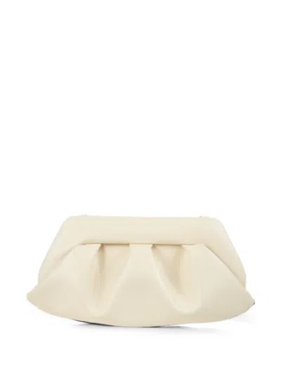Themoirè Bios Pleated Clutch Bag In Neutral