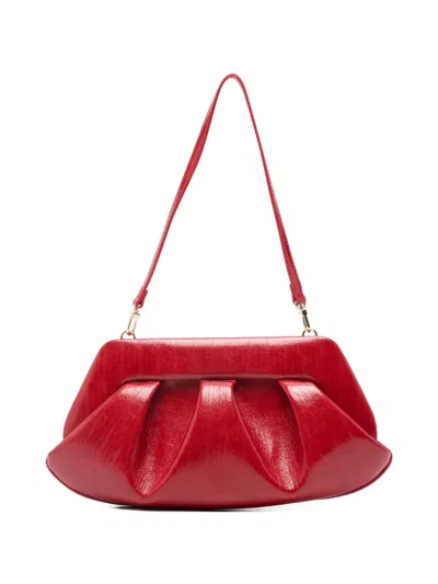 Themoirè Bios Pleated Clutch Bag In Red