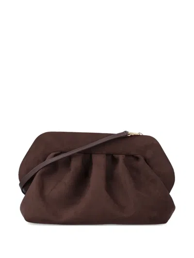 Themoirè Bios Pleated Clutch In Brown