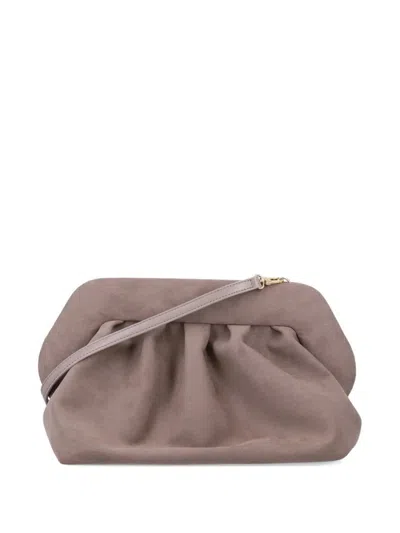 Themoirè Bios Pleated Handbag In Brown