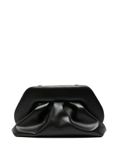 Themoirè Bios Ruched Clutch Bag In Black