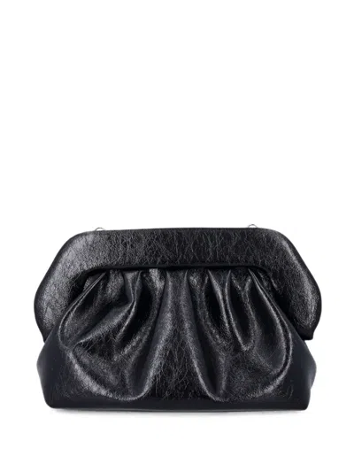 Themoirè Bios Ruched Clutch Bag In Black