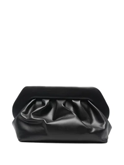 Themoirè Bios Ruched Clutch Bag In Black