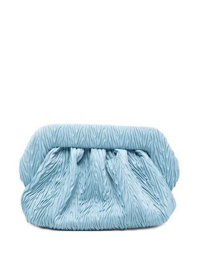 Themoirè Bios Ruched Clutch Bag In Blue