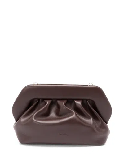 Themoirè Bios Ruched Clutch Bag In Brown