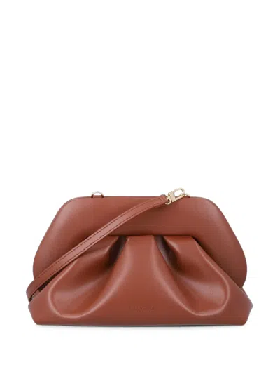 Themoirè Bios Ruched Clutch Bag In Brown