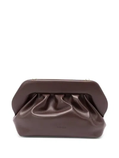 Themoire' Bios Ruched Clutch Bag In Brown