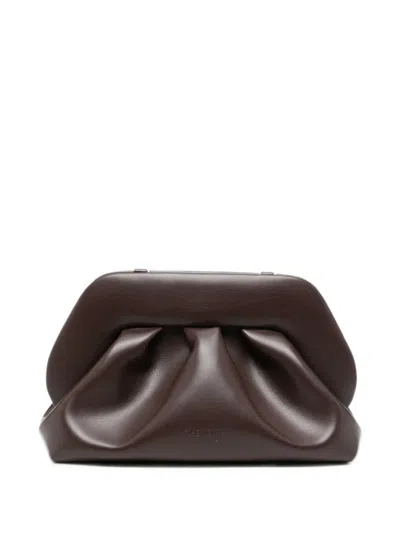 Themoirè Bios Ruched Clutch Bag In Brown