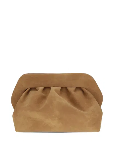 Themoirè Bios Ruched Clutch Bag In Brown